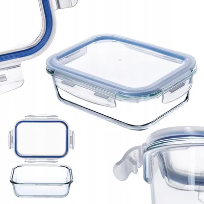 Productafbeelding van KADAX glazen voorraadpotten, vaatwasmachinebestendige opbergcontainers met deksel (rechthoekig, 1040 ml)
