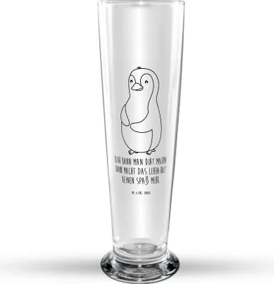 Produktbild von Mr. & Mrs. Panda Bierglas Pinguin Diät - Transparent - Geschenk, Bierbecher, Motivation, Bier Glas, Glasbierglas, Bauch, Trinkglas, Glasbecher