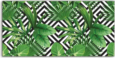 Produktbild von Coloray Canvas 120x60  Wandbild Leinwand Bilder Deko Tropische Palmblätter geometrisch