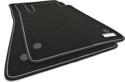 Immagine prodotto di Tappetini per Mercedes SLK R171 (2004-2011) Premium AMG Tappetini in moquette qualità originale 2 pezzi strisce decorative Sillberg grigio
