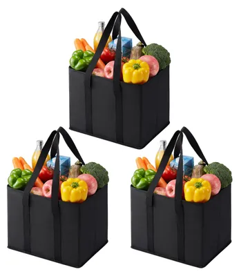 Imagen del producto de Omgoods - Pack de 3 bolsas reutilizables para la compra con base resistente