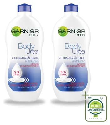 Immagine prodotto di 2 confezioni di crema corpo Garnier Urea, levigante, con burro di karité, 400 ml - confezione grande - 2 pezzi