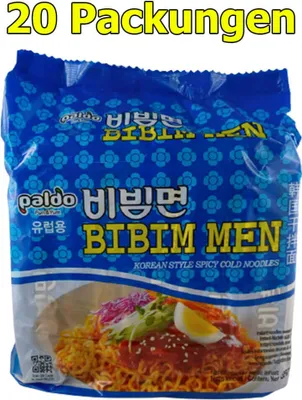Produktbild von Paldo Bibim Men Instant Nudeln süß & scharf 20er Pack (20 x 130g)
