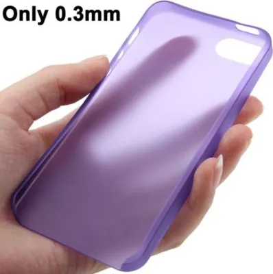 Produktbild von Schutzhülle Ultra Dünn 0,3mm für Handy Apple iPhone 5 & 5S Lila Transparent