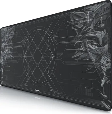 Zdjęcie produktu dla Podkładka pod mysz do gier Titanwolf XXL, 900 x 400 x 3 mm, podkładka na biurko, zmywalna, antypoślizgowy spód, szybkość i precyzja, motyw HUD