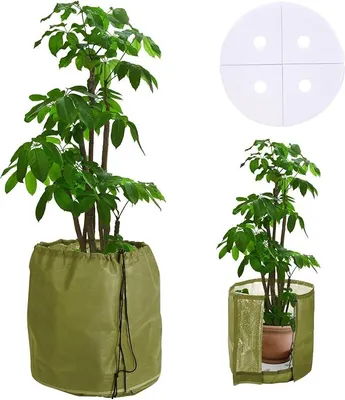Zdjęcie produktu dla Osłona termiczna na doniczki 45x50 cm zimowa ochrona roślin zielona