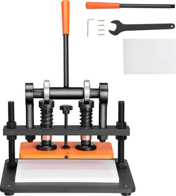 Produktbild von SucceBuy-Schneidemaschine für Leder, 11 x 5,5 Zoll Prägeplatte, manuelle Stanzmaschine, 0,47 Zoll Druckhub, langlebige Doppelführungswellen für verschiedene Materialien