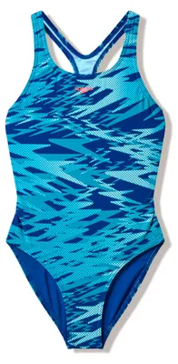 Produktbild von Speedo Hyperboom Print Medalist Badeanzug für Mädchen, Farbe:Blau, Kinder Größen:164