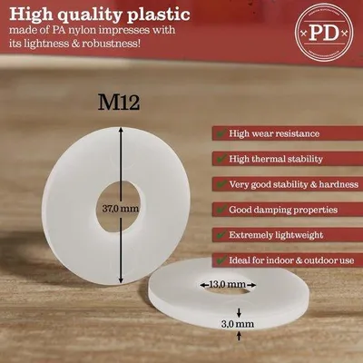 Obrázek produktu pro Plastové těsnicí kroužky M12 z nylonu, 25 kusů