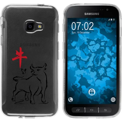 Produktbild von PhoneNatic Case kompatibel mit Samsung Galaxy Xcover 4 / 4s Silikon-Hülle Tierkreis Chinesisch M2