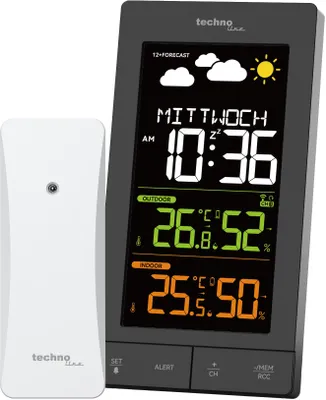 Funk-Wetterstation WS6458 mit Außensender, 3 Sensoren, Temperatur, Luftfeuchte