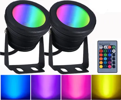 Produktbild von 2x 10W LED RGB Unterwasser Strahler Teich Pool Licht Dimmbarer Flutlicht Spotlight für Garten Landschaft Brunnen Aquarium Beleuchtung