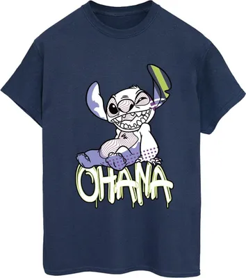 Produktbild von Disney - "Ohana" T-Shirt für Damen BI30298 (M) (Marineblau)