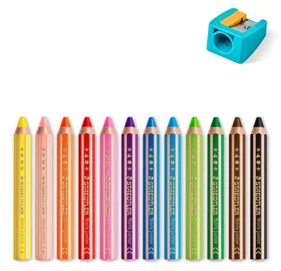 Produktbild von STAEDTLER Noris junior 140 Buntstifte 3 in 1 – 12er Set, ergonomisch