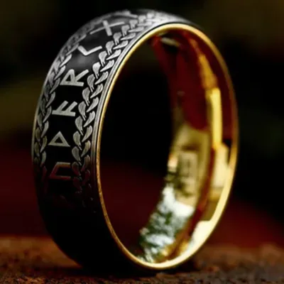 Produktbild von OL-32011 Herrenring Schwarz/Gold - 59mm KP32011