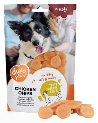 Productafbeelding van Duvo+ Kippenchips hondensnack | zachte kippenschijfjes | 80 g 80 gram
