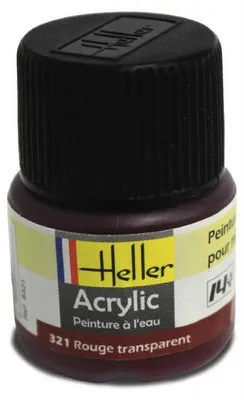 Produktbild von Heller 9321 -  Peinture Acrylic 321 rouge transparent, 12ml - Neu