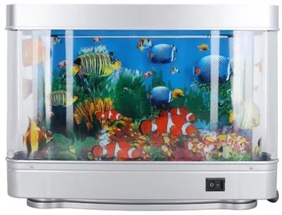 Produktbild von Allecto - LED-Aquariumlampe - Nachttischlampe - Dekorativ und stimmungsvoll - 11,73 Zoll - Künstliche Aquariumlampe - Geeignet für Schlafzimmer und Kinderzimmer