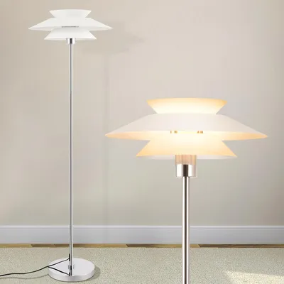 Obrázek produktu pro ZMH Stojací lampa Obývací pokoj Moderní stojací lampa Bílá E27 1 Plamen Stojací lampa Kov Elegantní stojací lampa do ložnice Studovna Kancelář
