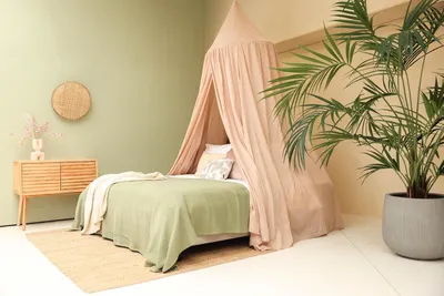 Produktbild von Baldachin über dem Bett, dekorativer kegelförmiger Moskitonetz Queen King.