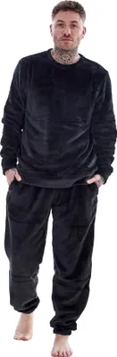 Obrázek produktu pro Keanu - Pánské pyžamo s dlouhými kalhotami, fleece TC786 (M) (Černá)