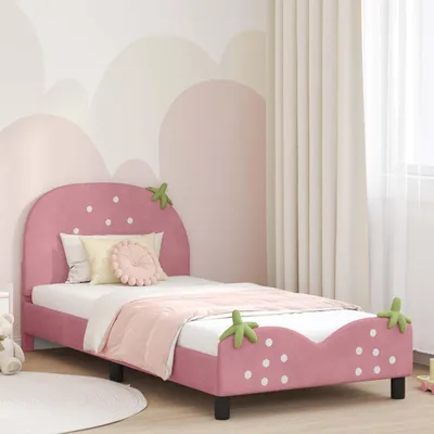 Obrázek produktu pro Maison Exclusive - Dětská postýlka s čelem Růžová 80 x 200 cm Samet