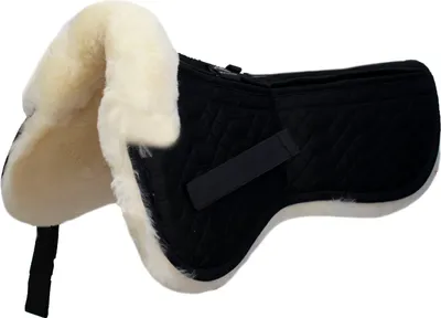 Produktbild von Engel Reitsport Sattelkissen SAKIS1AP Lammfell & Baumwollsteppstoff, Fellkranz vorne, Korrektur Aufpolstertaschen außen Schwarz/Med. S