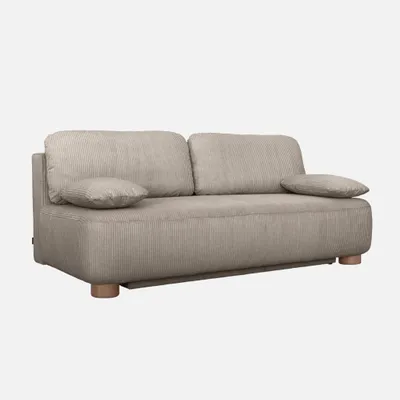 Immagine prodotto di sweeek - Divano letto a 3 posti con rivestimento in velluto a coste - Taupe