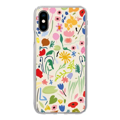 Produktbild von MuchoWow® Handyhülle Schutzhülle Hülle für iPhone X Blumen - Muster - Pflanzen Silikon Softcase Handy Hülle - Handyhülle
