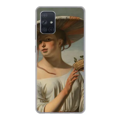 Produktbild von MuchoWow® Handyhülle Schutzhülle Hülle für Samsung Galaxy A51 Mädchen mit breitem Hut - Gemälde von Cäsar Boëtius van Everdingen Silikon Softcase Handy Hülle - Schutzabdeckung