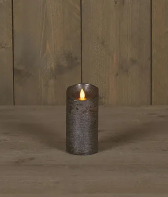 Produktbild von LED Stumpenkerze 15 cm ANTHRAZIT mit Timer