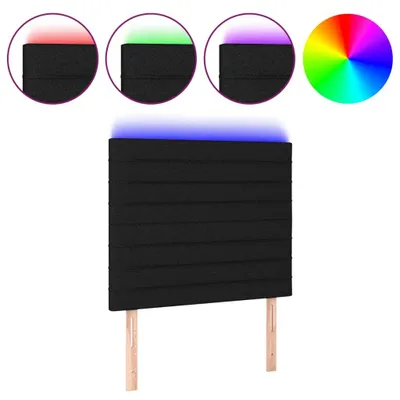 Immagine prodotto di Testiera a LED Nera 80x5x118/128 cm in Tessuto