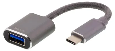 Obrázek produktu pro Deltaco USBC-1279, 0,1 m, USB C, USB A, USB 3.2 Gen 1 (3.1 Gen 1), Černá