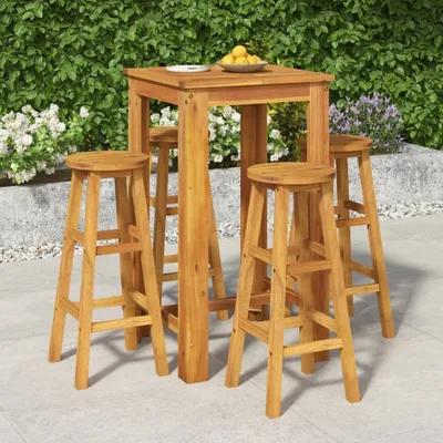 Produktbild von ZMH 5-tlg. Gartenbar-Set Massivholz Akazie