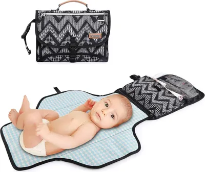 Produktbild von Tragbare Wickelunterlage, RUVALINO Baby Wickelunterlage für Unterwegs, Extra-Weites Wasserdicht