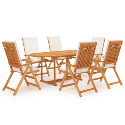 Produktbild von 7-tlg. Garten-Essgruppe mit Kissen Massivholz Teak