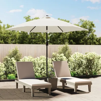 Produktbild von vidaXL Slnečník sand white 3 m oceľová tyč