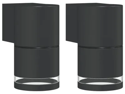 Image de vidaXL Lampes murales d'extérieur 2 pcs. noir aluminium moulé sous pression