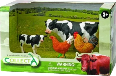 Produktbild von Set mit 4 handbemalten Bauernhoffiguren