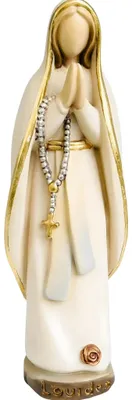 Produktbild von Madonna von Lourdes, Holzfigur, 20 cm – handbemaltes Holz
