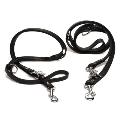 Produktbild von Beeztees Trainingsleine Leder Schwarz 240x1,8 cm 736396