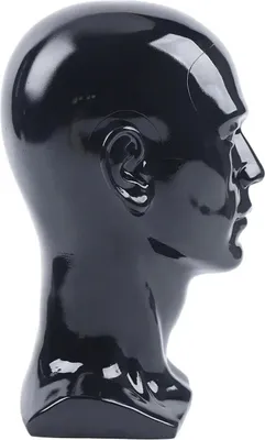 Produktbild von Mannequin-/Perückenkopf - Herrenmodell für Perücken/Hüte - PVC - Kopfumfang 50 cm - Höhe 30 cm - Gewicht 0,7 kg - Schwarz