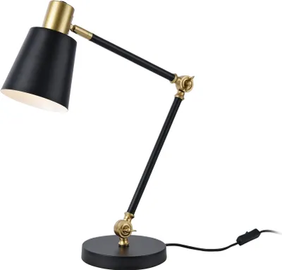 Obrázek produktu pro Stolní lampa „Abergele“ 1 x E27, kovová, černá / zlatá
