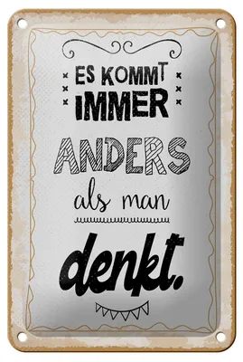 Produktbild von Blechschild Es kommt immer anders als man denkt, 30 x 20 cm, Blechschilder Spruch Glück Weisheit