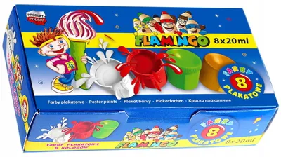 Produktbild von Schulplakatfarben 8 Farben Flamingo