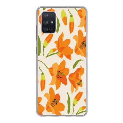 Produktbild von MuchoWow® Handyhülle Schutzhülle Hülle für Samsung Galaxy A71 Blumen - Lilie - Muster Silikon Softcase Handy Hülle - Kartenbesitzer