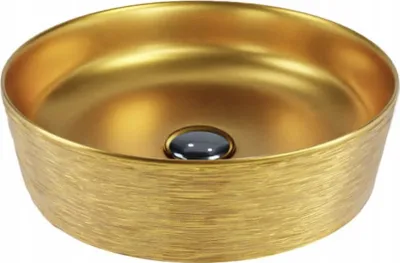 Immagine prodotto di Lavandino da bagno Piano di lavoro lavabo rotondo oro 42x42x13cm