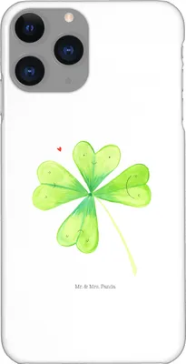 Produktbild von Mr. & Mrs. Panda Iphone 11 Pro Handyhülle Blume Kleeblatt - Weiß - Geschenk, Premium Kunststoff, Garten, Umzug, Glück, Glücksbringer, Motivation, Handy Case, Jobwechsel