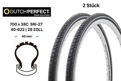 Produktbild von 2 Stück 28 Zoll Fahrrad Reifen 40-622 City Decke 28x 1 5/8x1 1/2 Trekking 700x38 Mantel Reflex