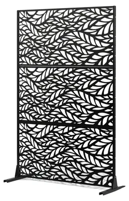 Obrázek produktu pro Paraván VEVOR, 120x50,8x183 cm, zástěny a panely pro venkovní použití, volně stojící dělicí stěna se stojanem, černá barva